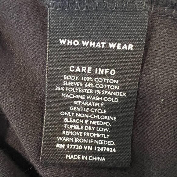 Who What Wear Black Tank with Gingham Check Ruffle Sleeve Size Large - Picture 6 of 7